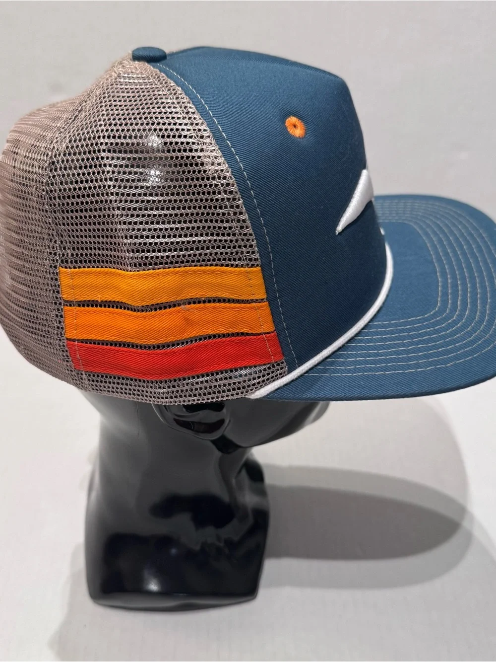 Double Portion Supply Bird Trucker Hat Hawaii Mesh Snapback Surf Flat Brim Blue